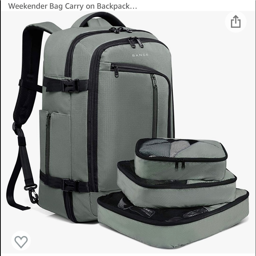Like New travel weekender backpack with travel cubes